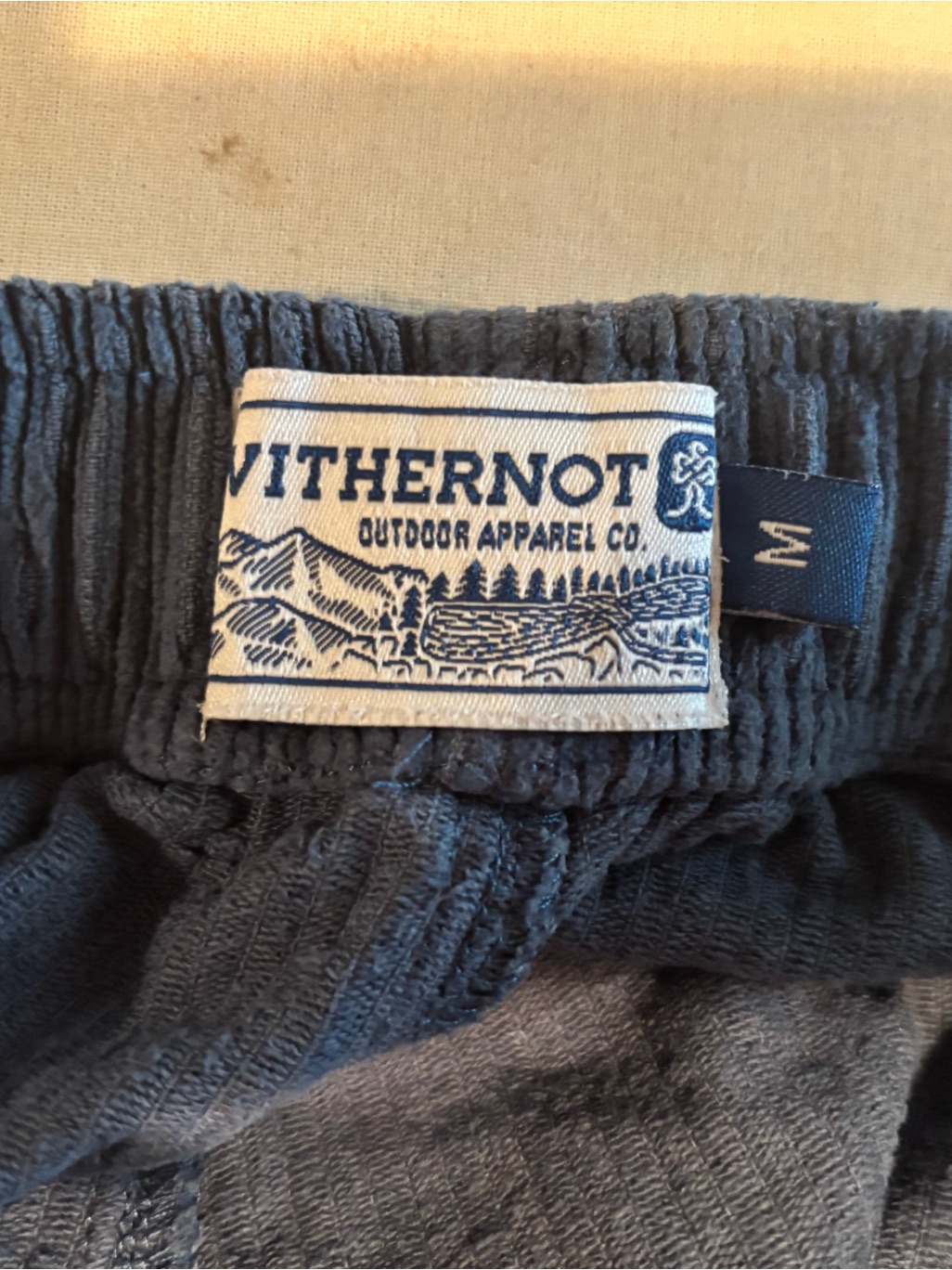 Withernot Navy Blue Corduroy Athletic Pull-On Shorts — image 3 of 3